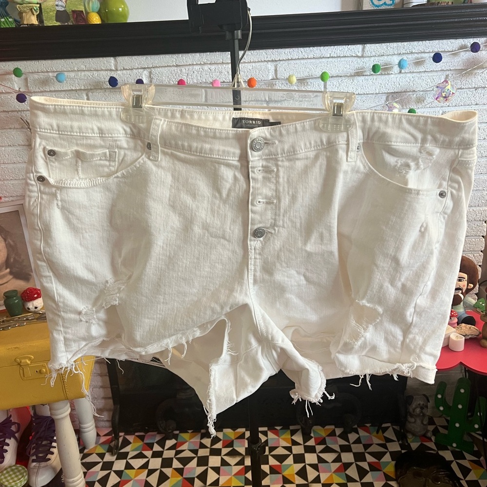 Torrid White Jean Shorts Casual Collection